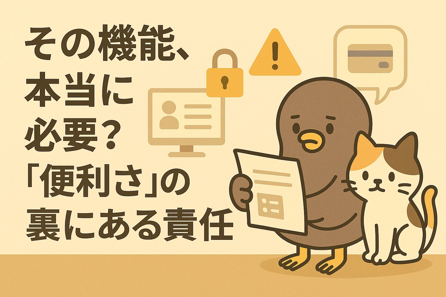 その機能、本当に必要？「便利さ」の裏側にある責任の話